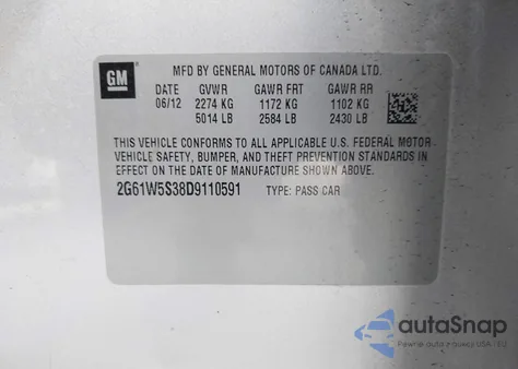 2013 Cadillac Xts W20 Livery Package from USA, damaged, VIN 2G61W5S38D9110591